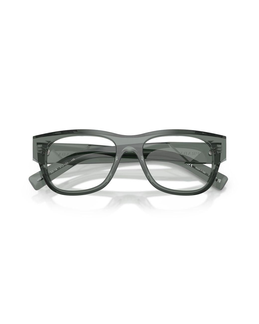 Prada Black Pr D08Vu 21J1O1 Optical Frames Acetate Transparent Squared Normal for men