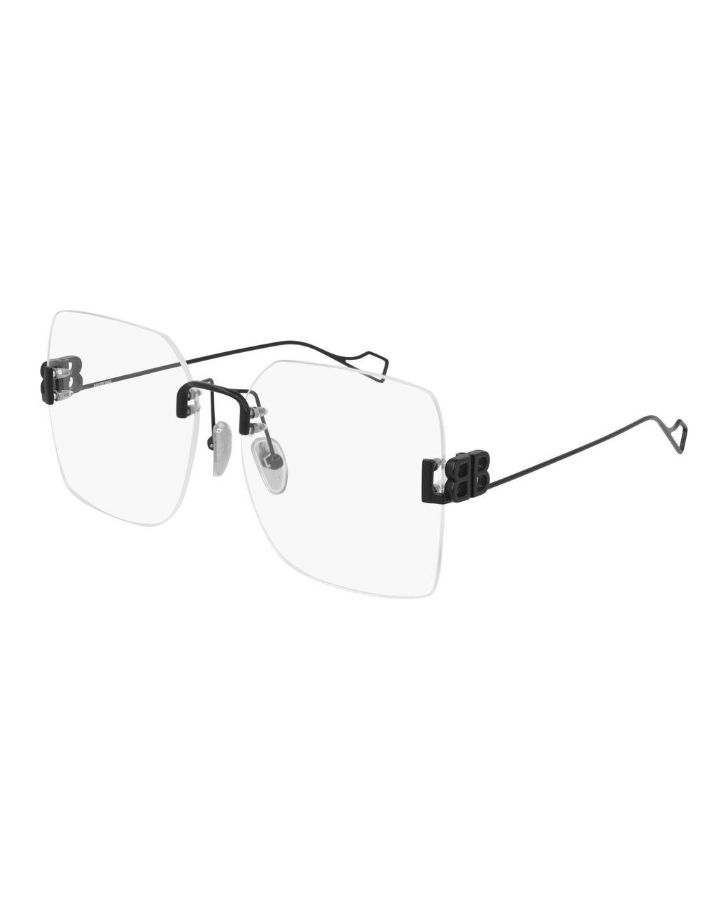 Balenciaga Black Bb0113O 001 Optical Frames Metal Transparent Squared