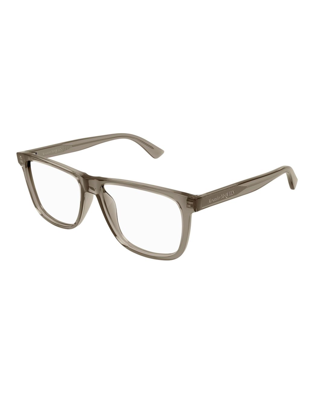 McQueen Black Am0463O 005 Optical Frames Acetate Transparent Pilot for men