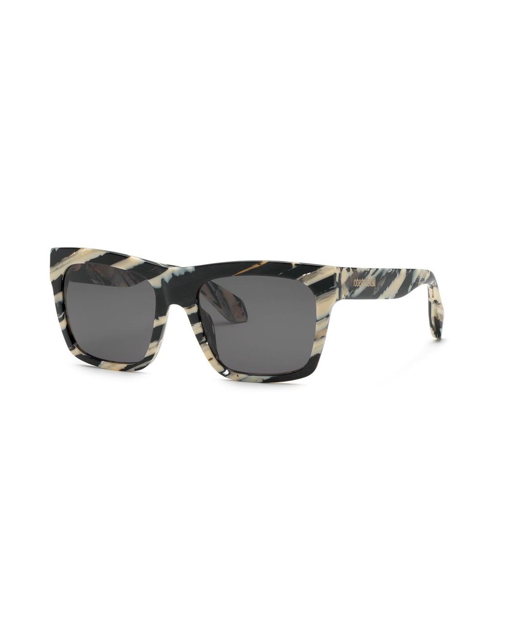 Roberto Cavalli Black Src126M 09Nn Sunglasses Acetate Smoke Squared Normal