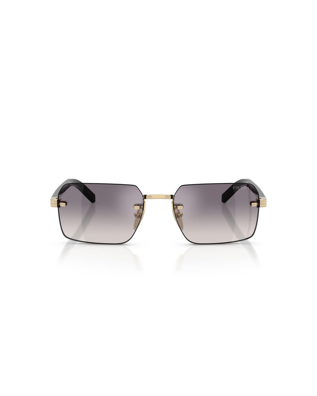 Prada Black Pr D55S Zvn60W Sunglasses Metal Squared Mirror for men