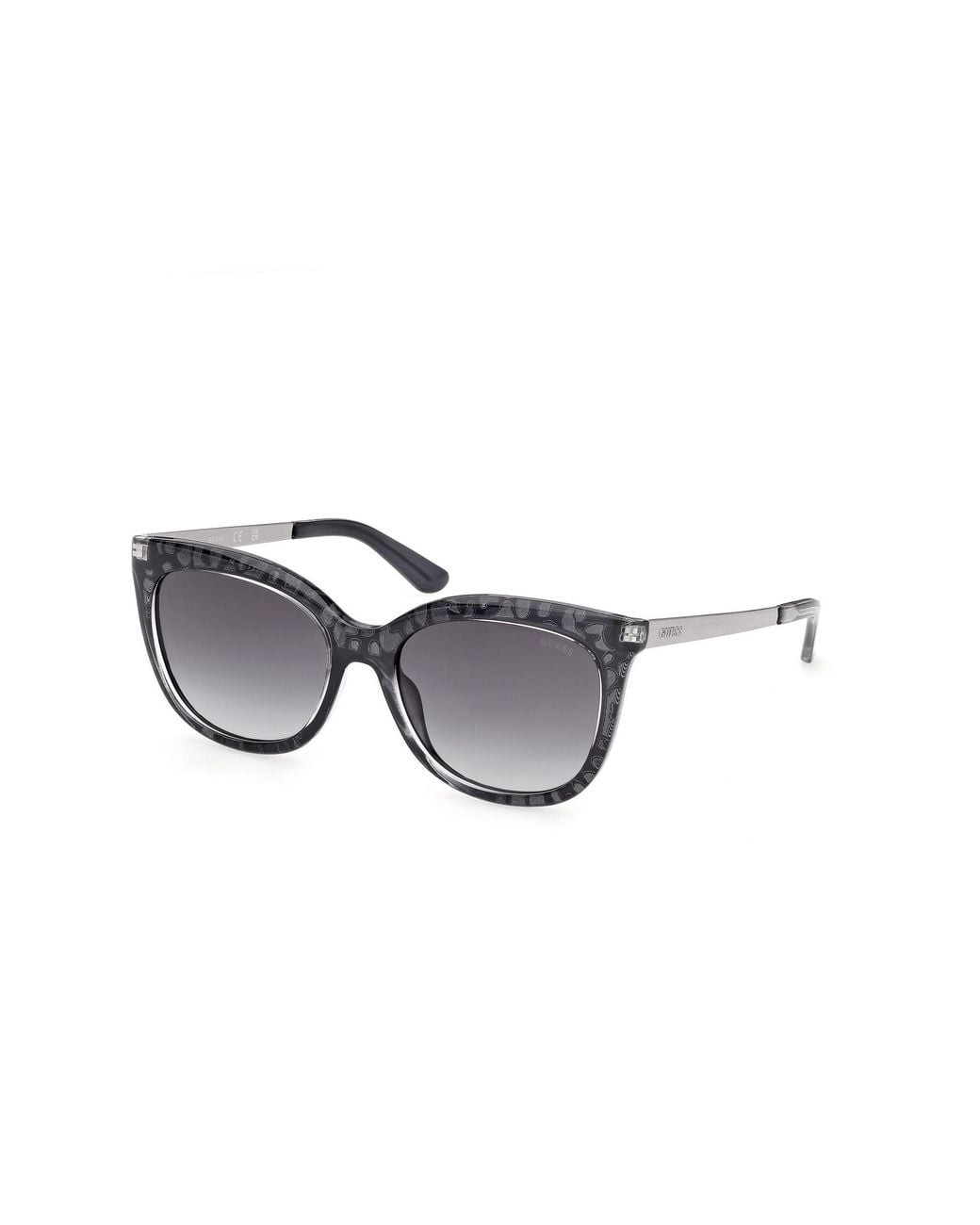 Guess Black Gu00354 90B Sunglasses Injected Smoke Cat Eye Normal