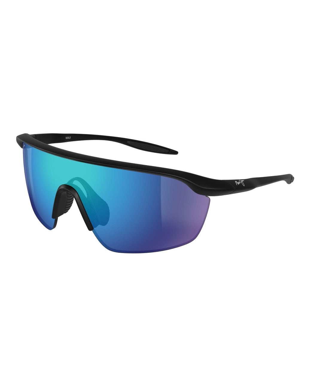 Maui Jim Black Mj0374S 001 Sunglasses Bio-Injected Wraparound Polarized