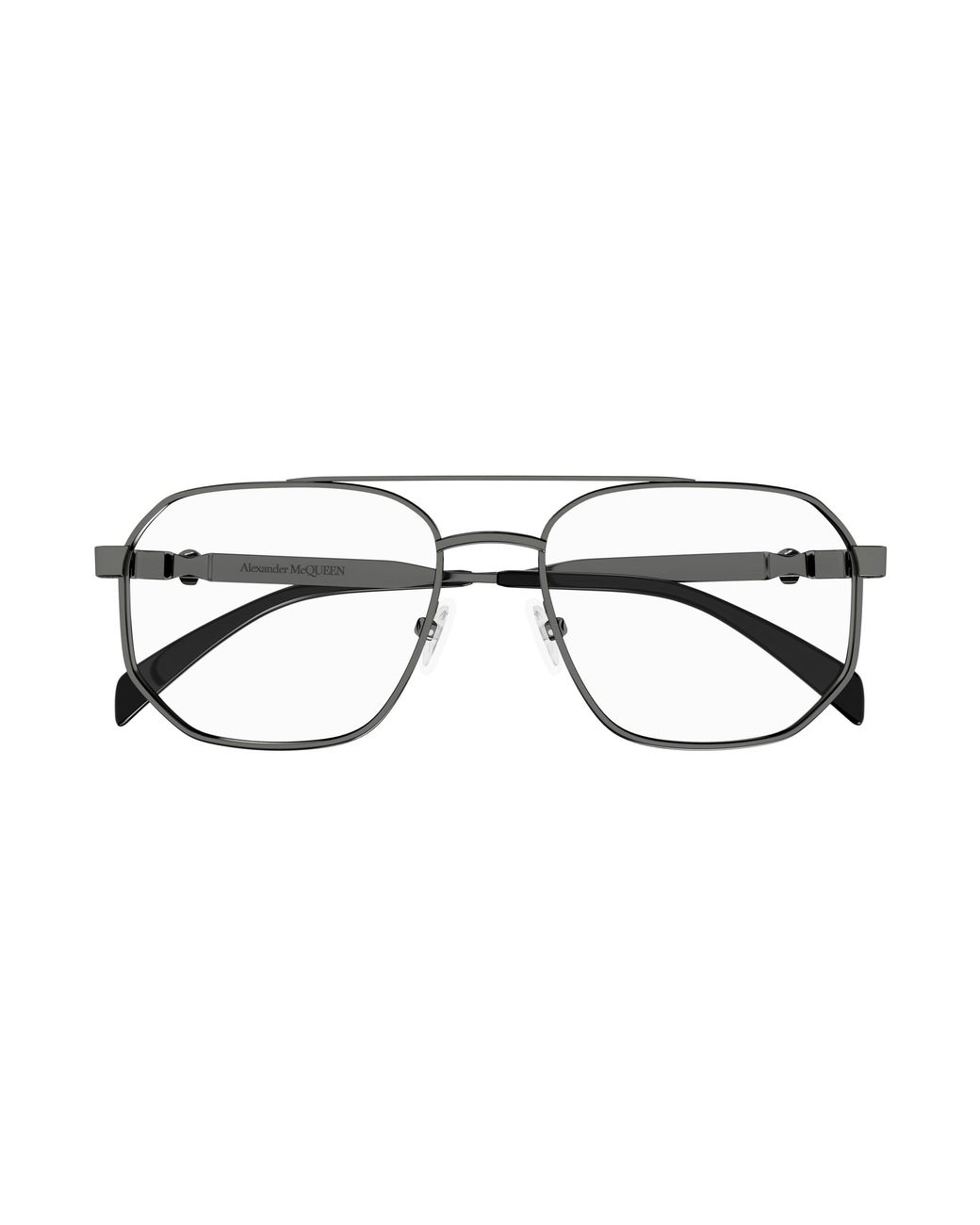 McQueen Black Am0459O 001 Optical Frames Acetate Transparent Pilot for men