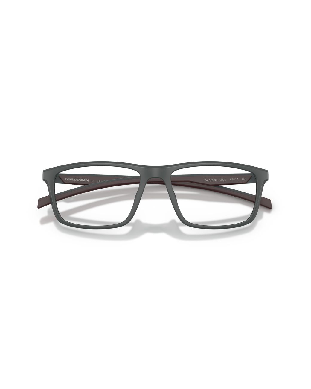 Emporio Armani Black Ea3286U 6205 Optical Frames Injected Transparent Squared Normal for men