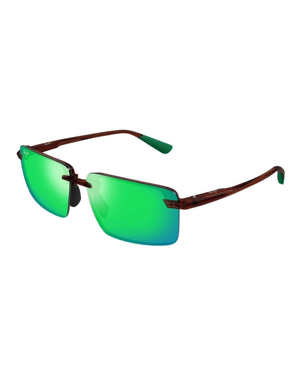 Maui Jim Green Mj0656Sa 002 Occhiali Da Sole Iniettato Verde Squadrata