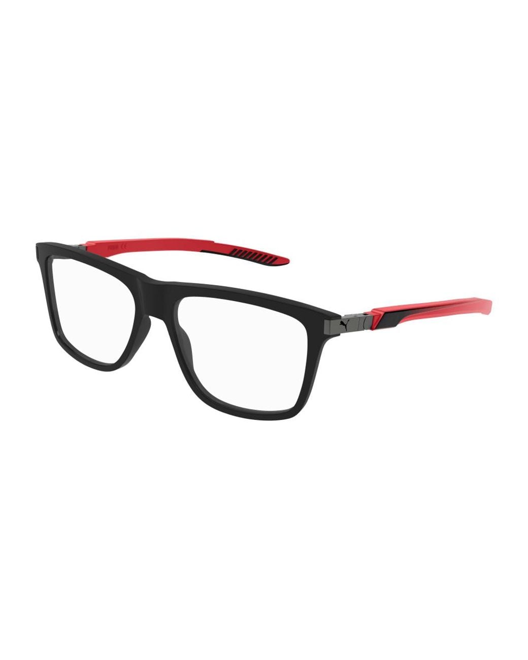 PUMA Black Pu0379O 004 Optical Frames Acetate Transparent Squared for men