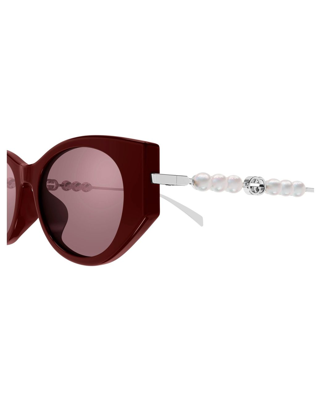 Gucci Black Gg1970Sa Cat Eye Pearl Sunglasses