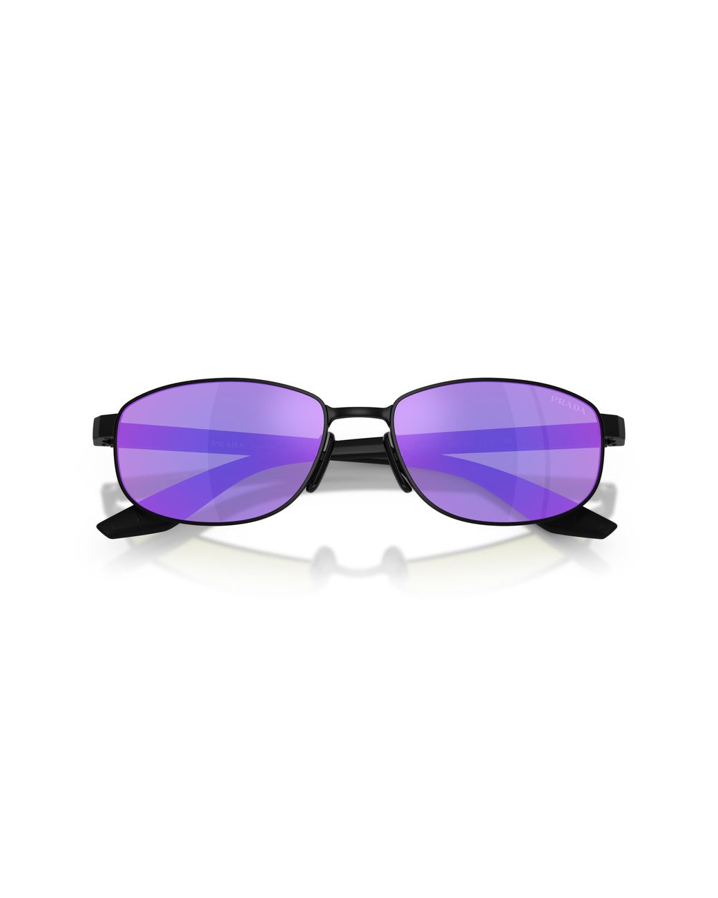 Prada Linea Rossa Black Ps B53S 1Bo60Z Sunglasses Metal Round Normal Mirrored for men