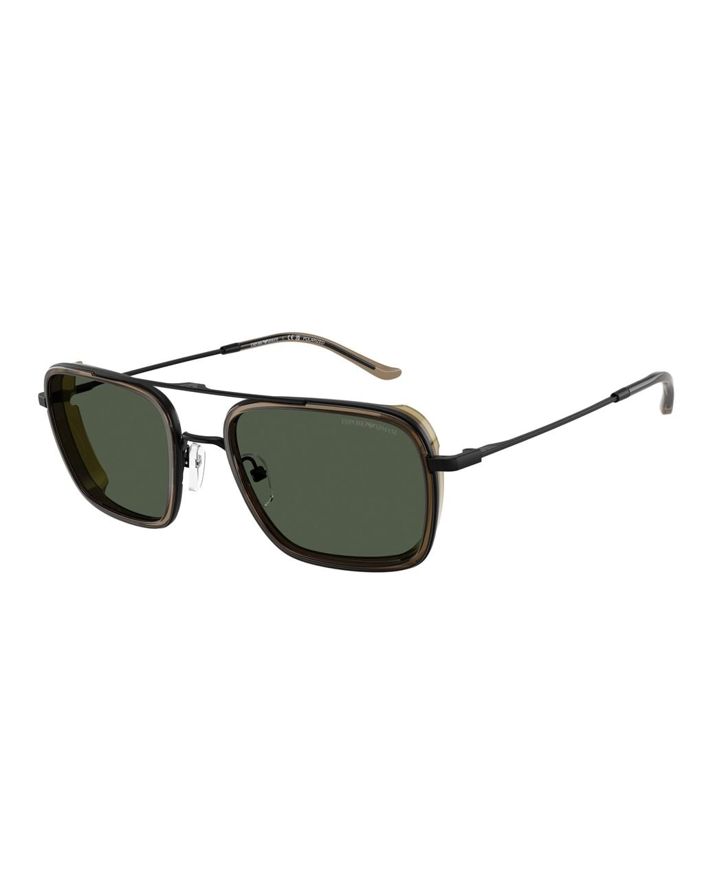 Emporio Armani Black Ea2162 30019A Sunglasses Metal Squared Polarized for men