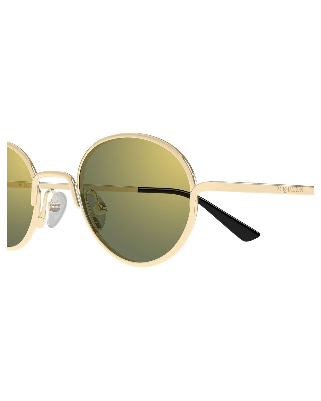 McQueen Black Am0562S 003 Sunglasses Metal Round