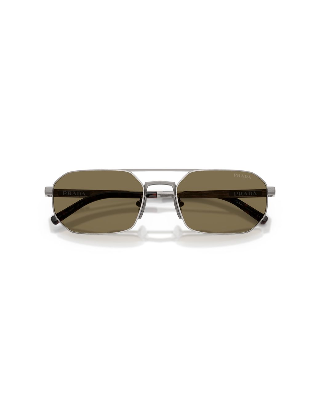Prada Black Pr D53S 23J90F Sunglasses Metal Geometric Normal for men
