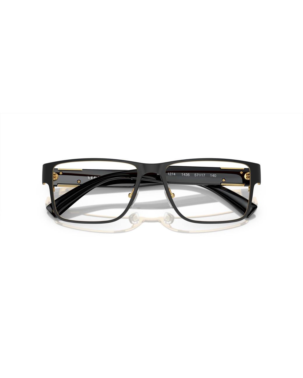 Versace Black Ve1274 1436 Optical Frames Metal Squared Normal for men