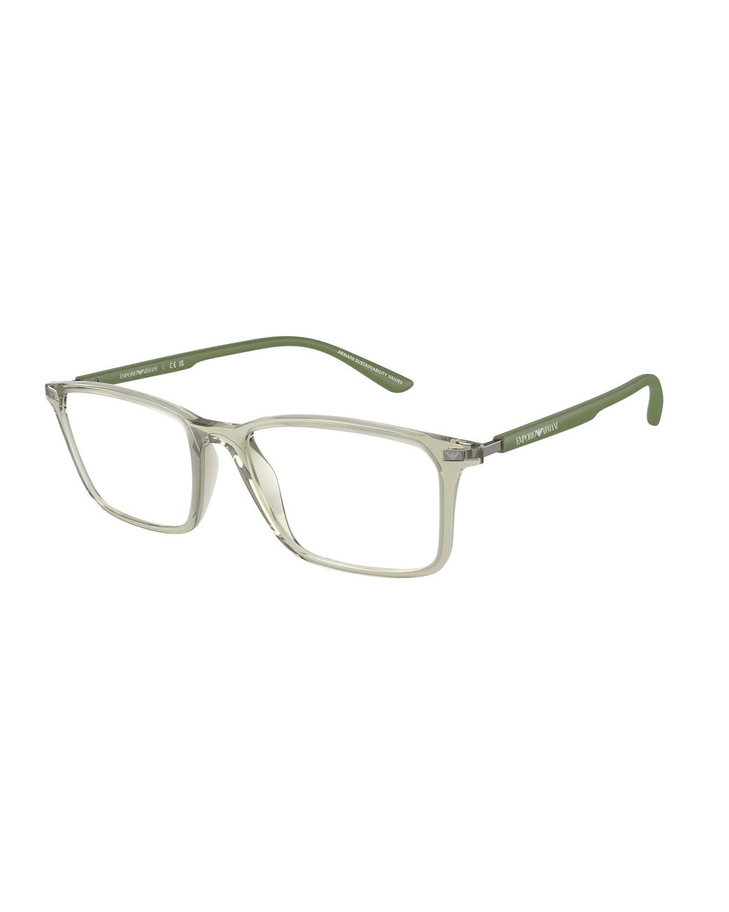 Emporio Armani Black Ea3237 6107 Optical Frames Injected Transparent Squared Normal for men