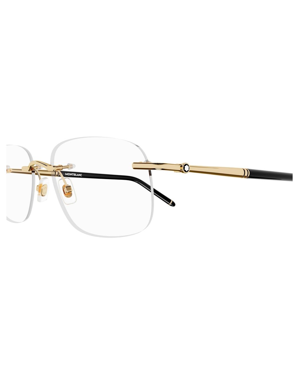 Montblanc Black Mb0071O 003 Optical Frames Metal Transparent Squared for men
