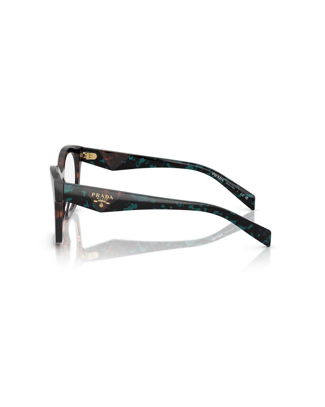 Prada Black Pr A05V 18Z1O1 Optical Frames Acetate Transparent Geometric Normal