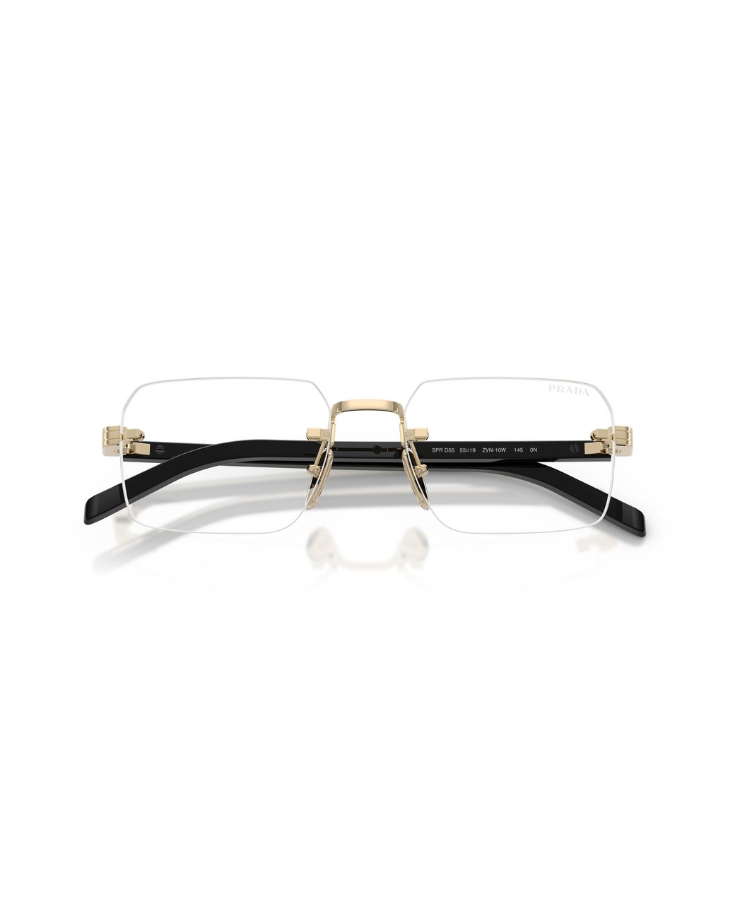 Prada Black Pr D55S Zvn10W Sunglasses Metal Transparent Squared Normal for men