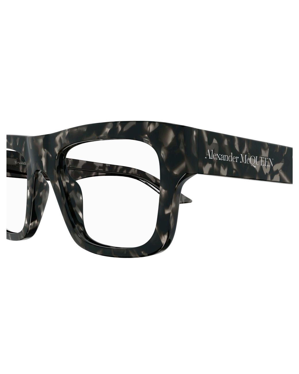 McQueen Black Am0452O 002 Optical Frames Acetate Transparent Squared for men