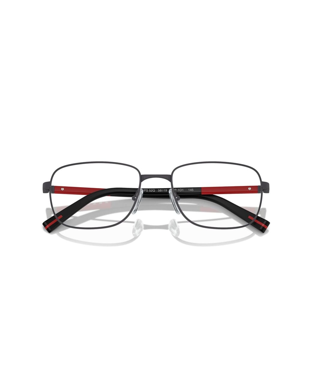 Prada Linea Rossa Black Ps 52Qv 06P1O1 Optical Frames Metal Pillow Normal for men