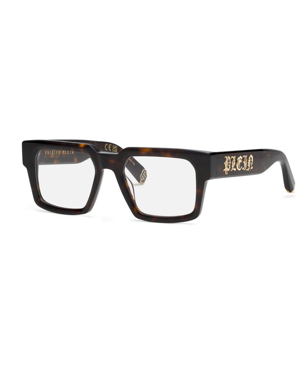 Philipp Plein Black Vpp156M Plein Master 722 Optical Frames Acetate Squared for men