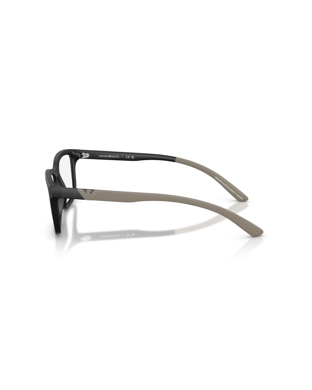 Emporio Armani Black Ea3259 5001 Optical Frames Injected Squared Normal for men