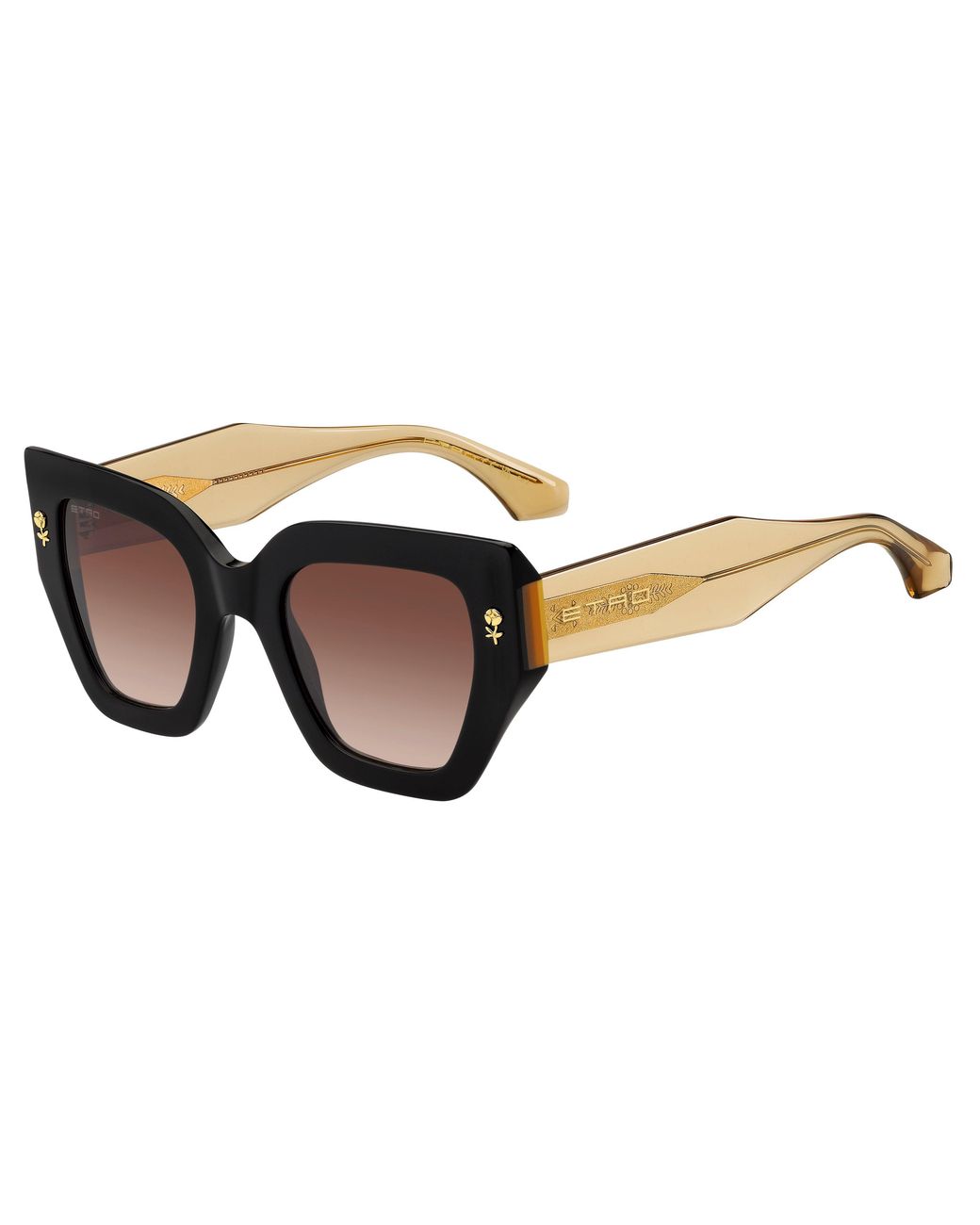 Etro Black 0010/S 71C/Ha Sunglasses Acetate Squared Normal Shaded