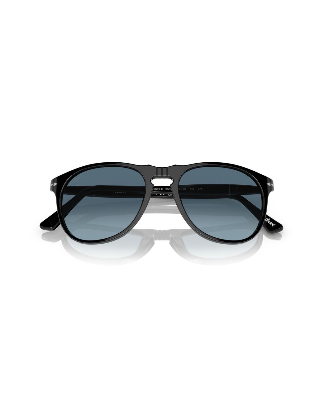 Persol Black Po9649S 95/Q8 Sunglasses Plastic Pilot Normal Shaded for men