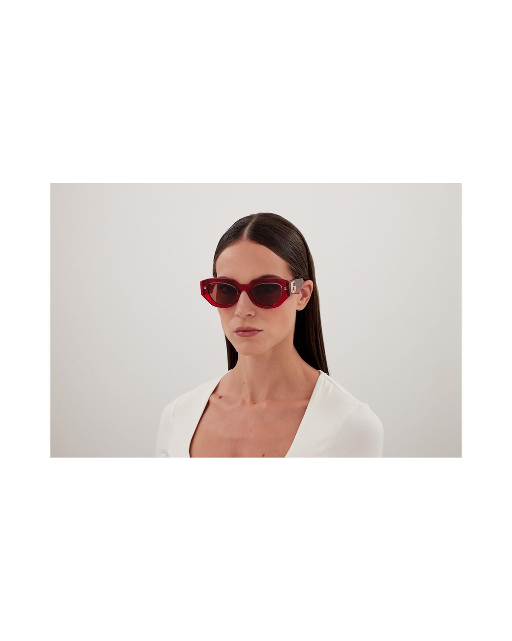 Gucci Red Gg1421S Monogram Logo Sunglasses