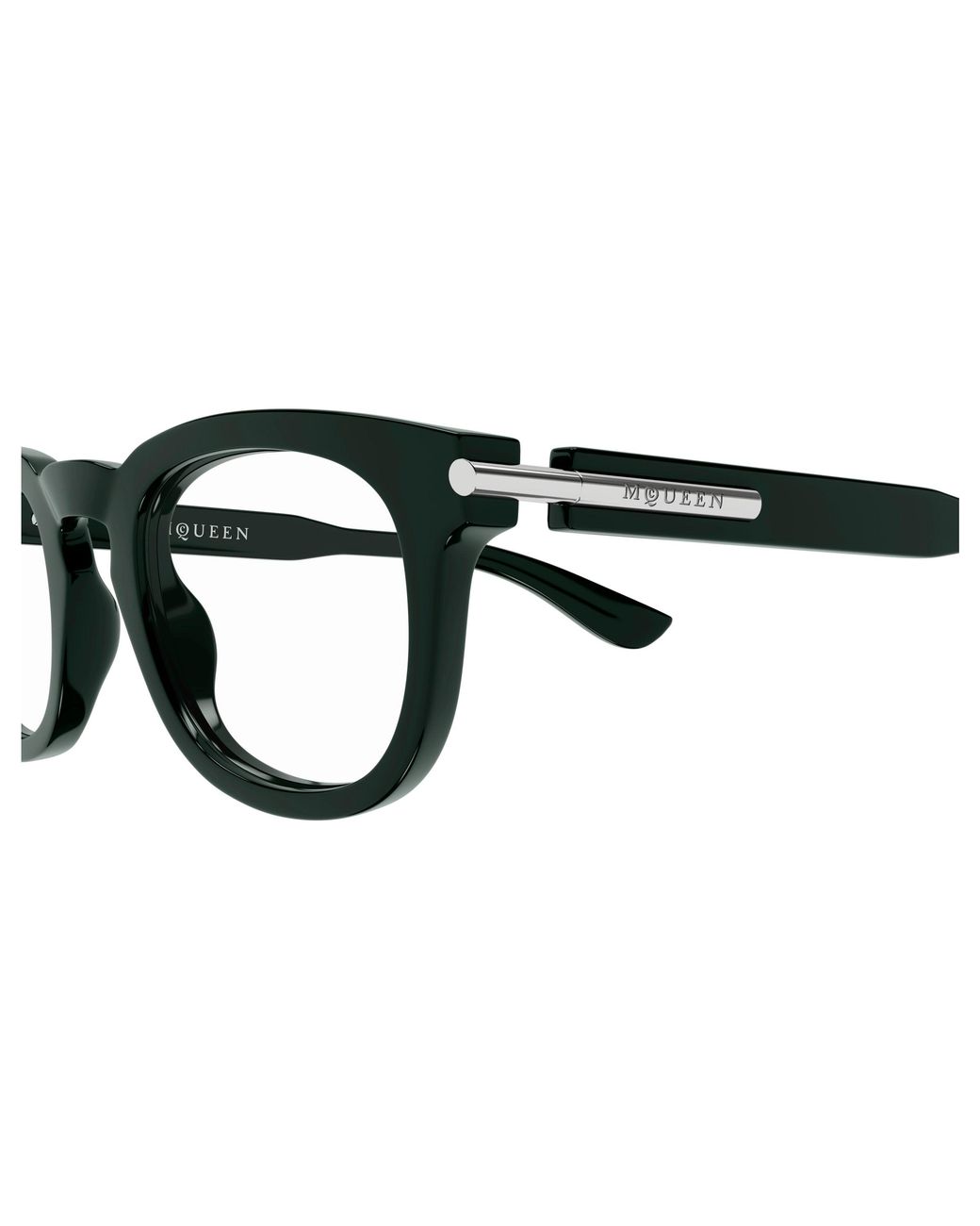 McQueen Black Am0498O 004 Optical Frames Acetate Transparent Round for men