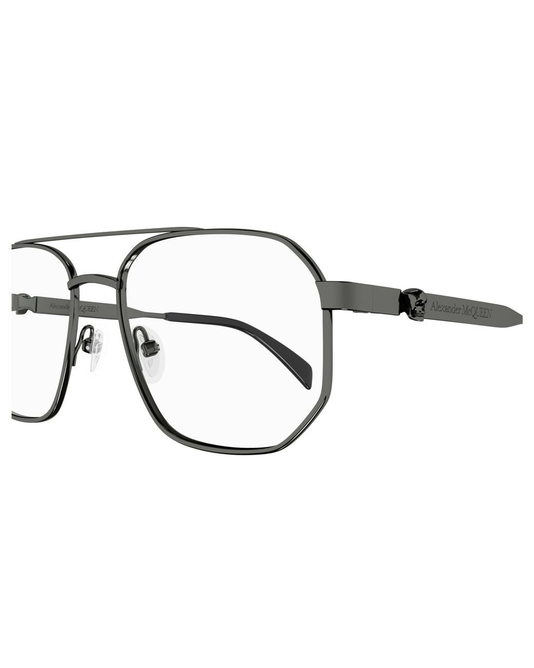 McQueen Black Am0459O 001 Optical Frames Acetate Transparent Pilot for men