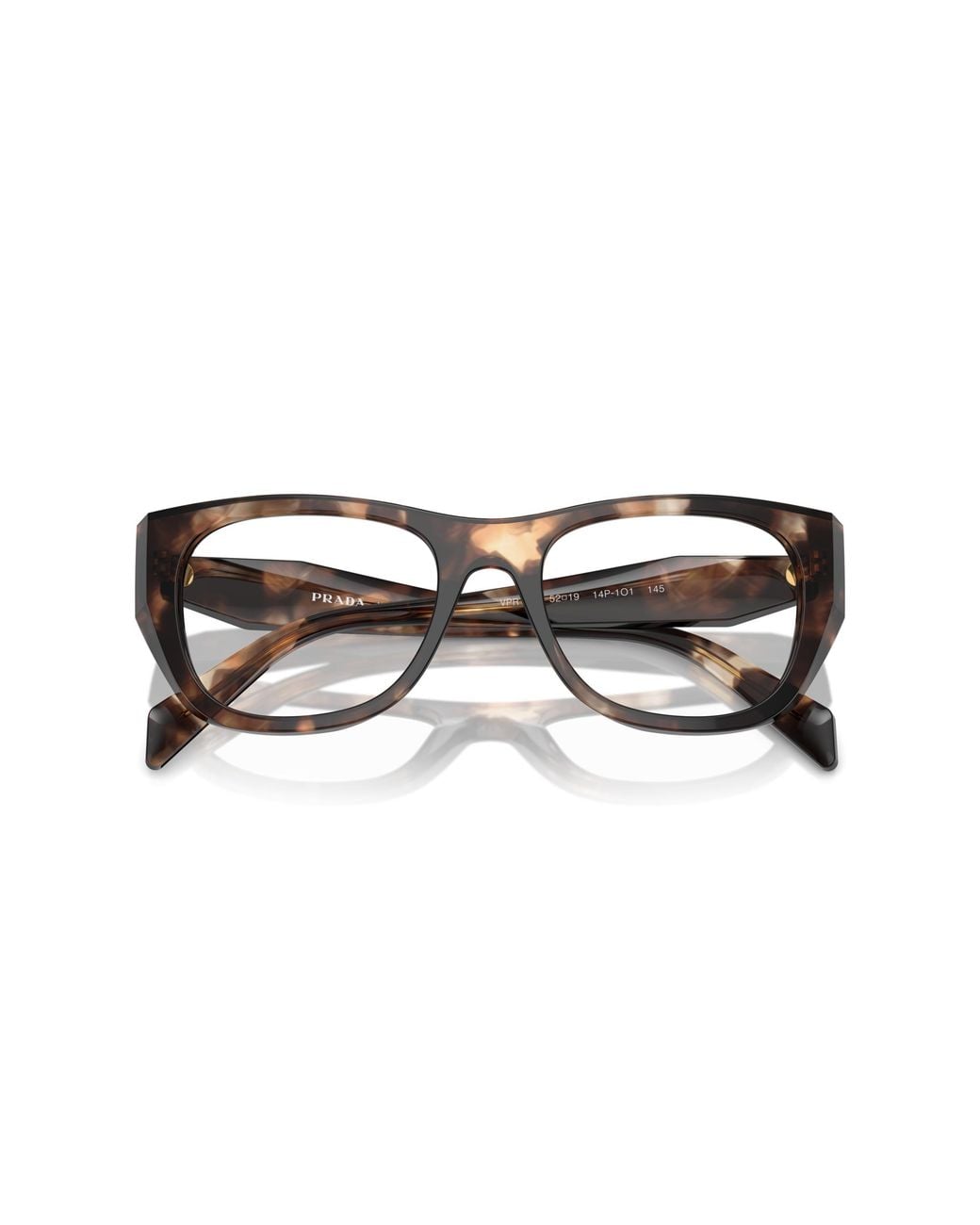 Prada Black Pr A18V 14P1O1 Optical Frames Acetate Transparent Geometric Normal