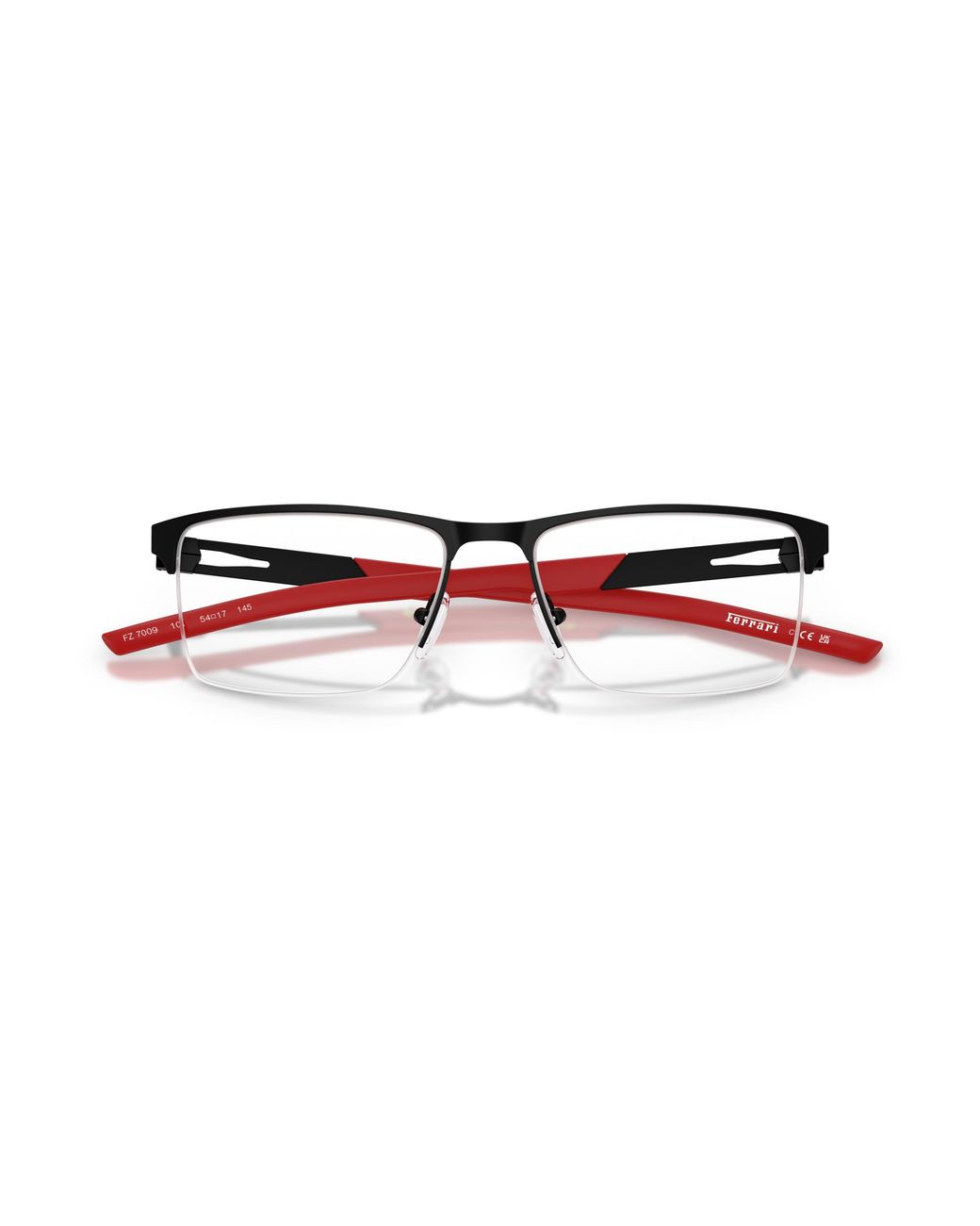 FERRARI SCUDERIA Black Fz7009 101 Optical Frames Metal Squared Normal for men