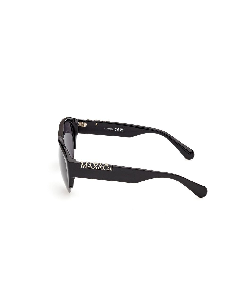 MAX&Co. Black Mo0167 01A Sunglasses Acetate Smoke Pilot Normal
