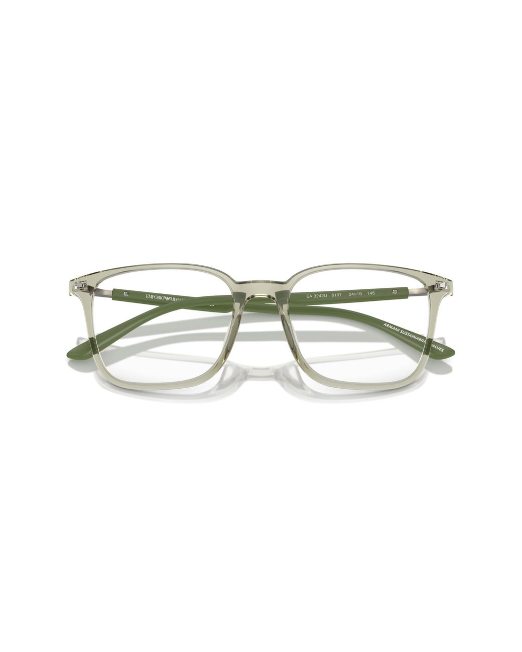 Emporio Armani Black Ea3242U 6107 Optical Frames Injected Transparent Squared Normal for men