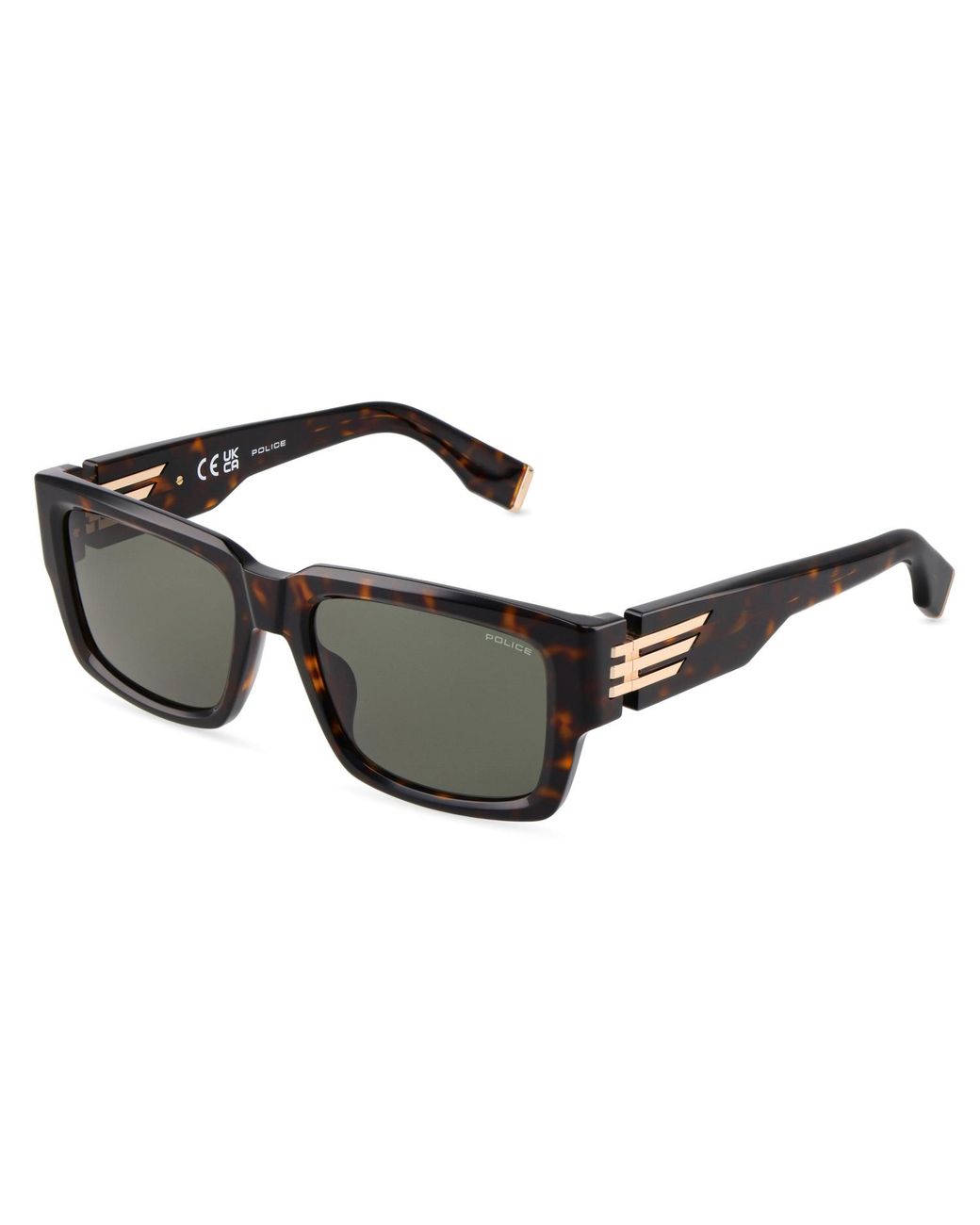 Police Black Splu78 722 Sunglasses Acetate Squared Normal for men