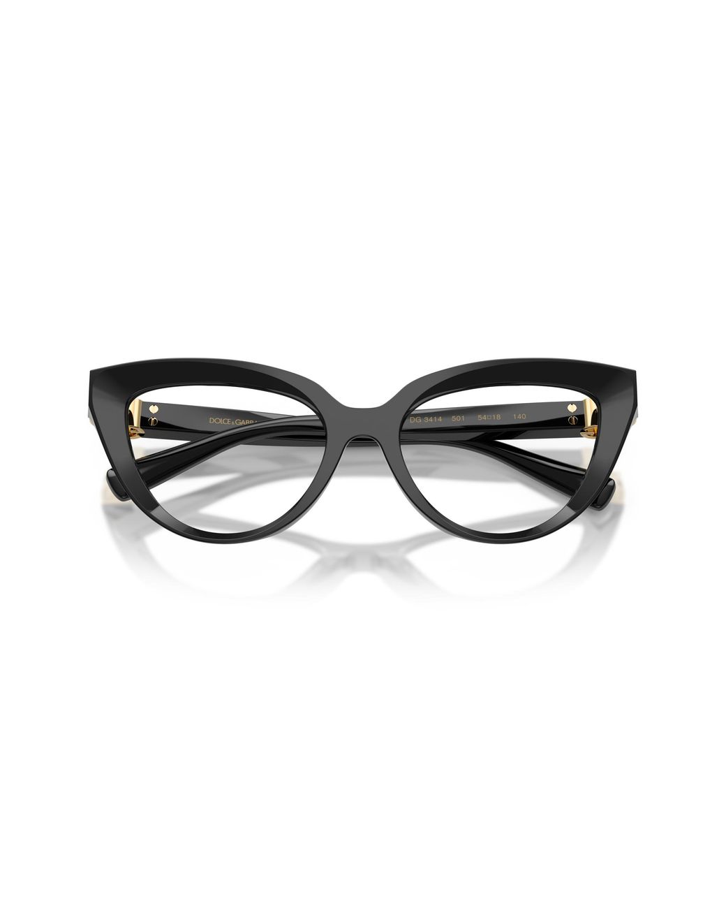 Dolce & Gabbana Black Dg3414 501 Optical Frames Acetate Cat Eye Normal
