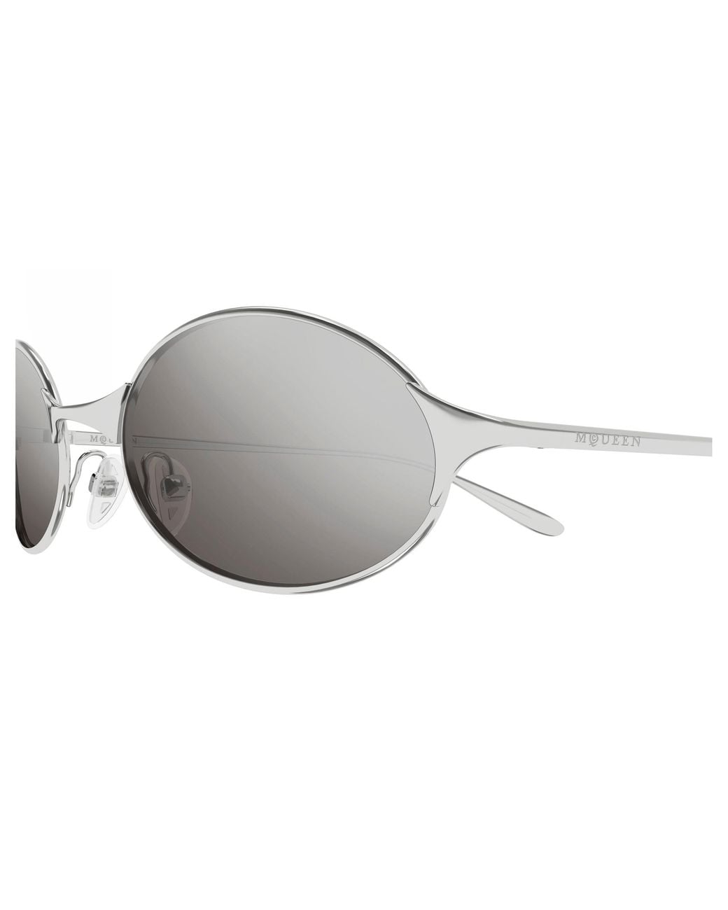 McQueen Black Am0589S 003 Occhiali Da Sole Metallo Rotonda Specchiato