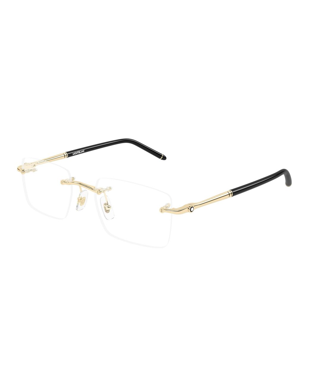 Montblanc Black Mb0444O 001 Optical Frames Metal Transparent Squared for men