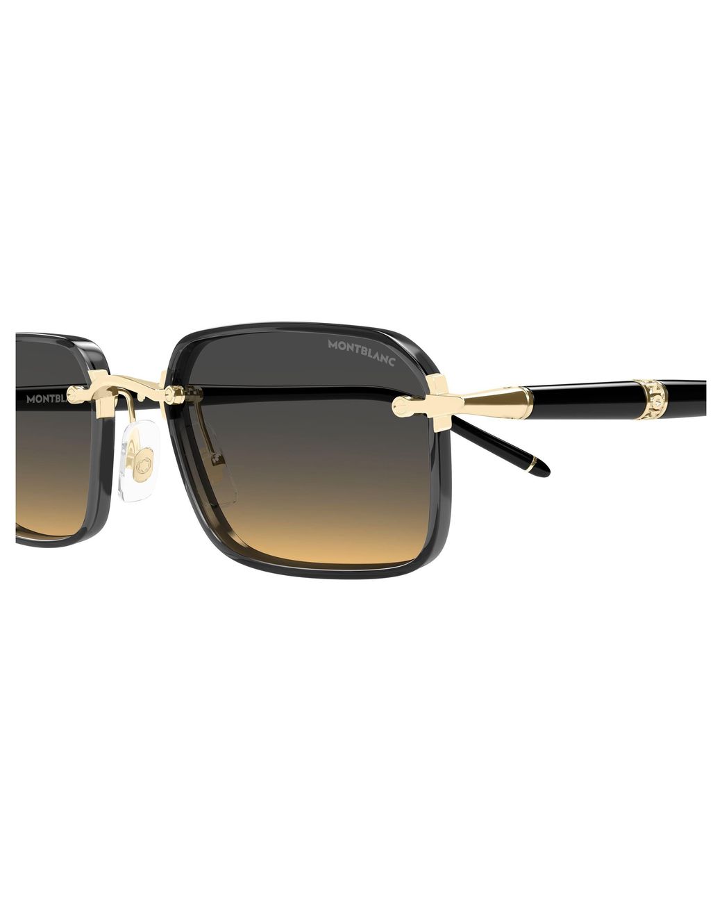 Montblanc Black Mb0483S 002 Sunglasses Metal Squared for men