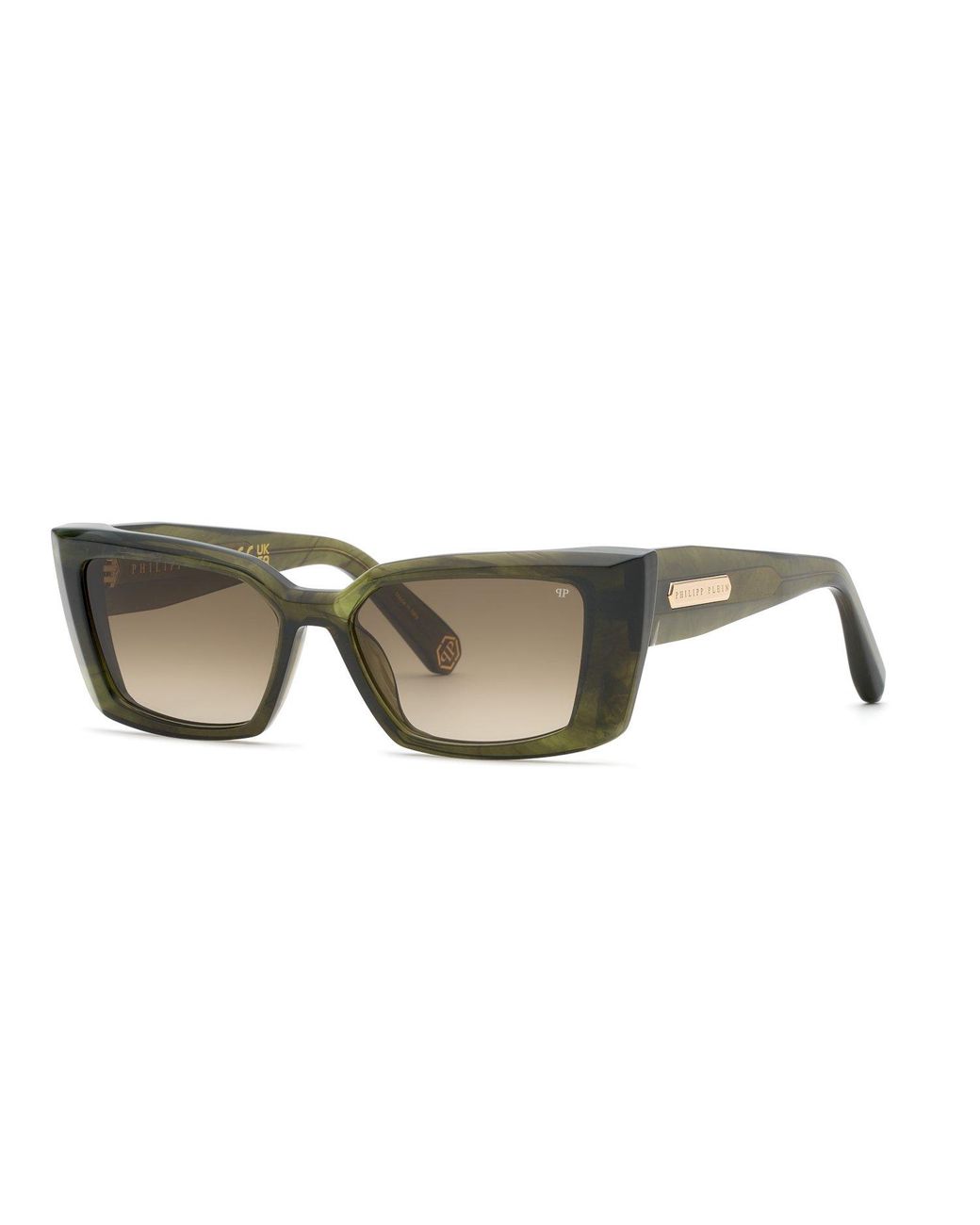 Philipp Plein Black Spp215M Plein Pure Crystal 0Vad Sunglasses Acetate Squared Normal Nuanced