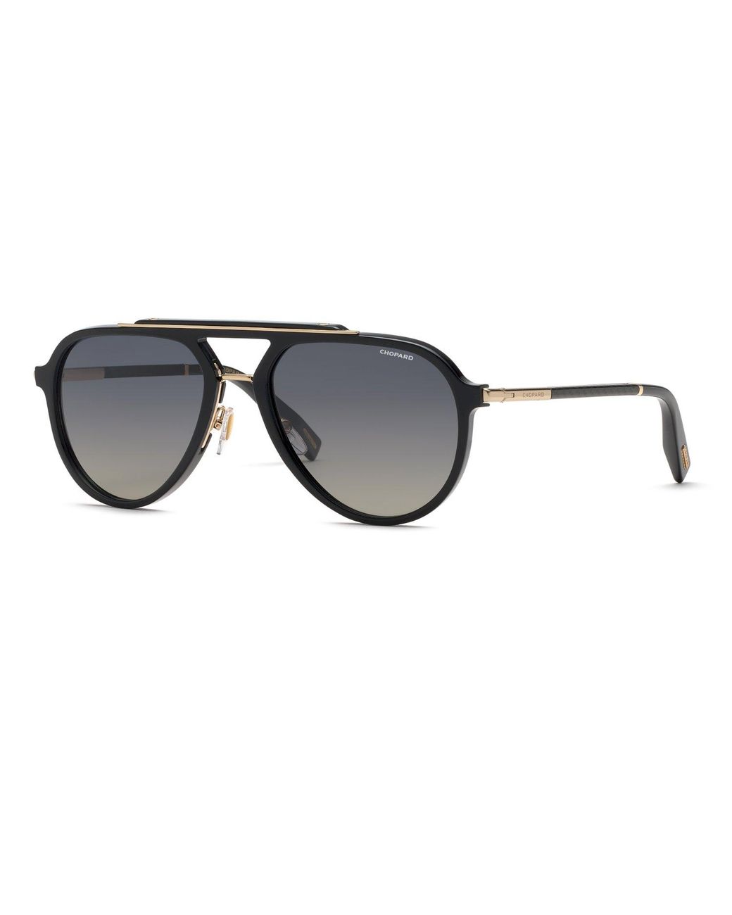 Chopard Black Sch399 700P Sunglasses Acetate Smoke Pilot Anti-Glare Nuanced for men