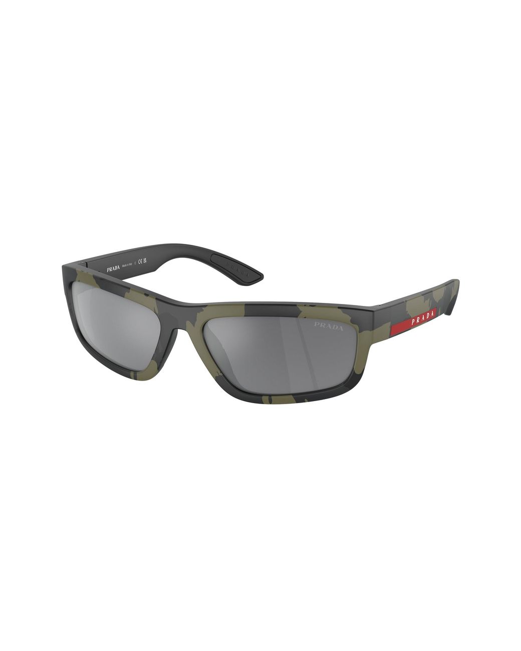 Prada Linea Rossa Black Ps 05Zs 14X07G Sunglasses Injected Squared Mirrored Mirror for men