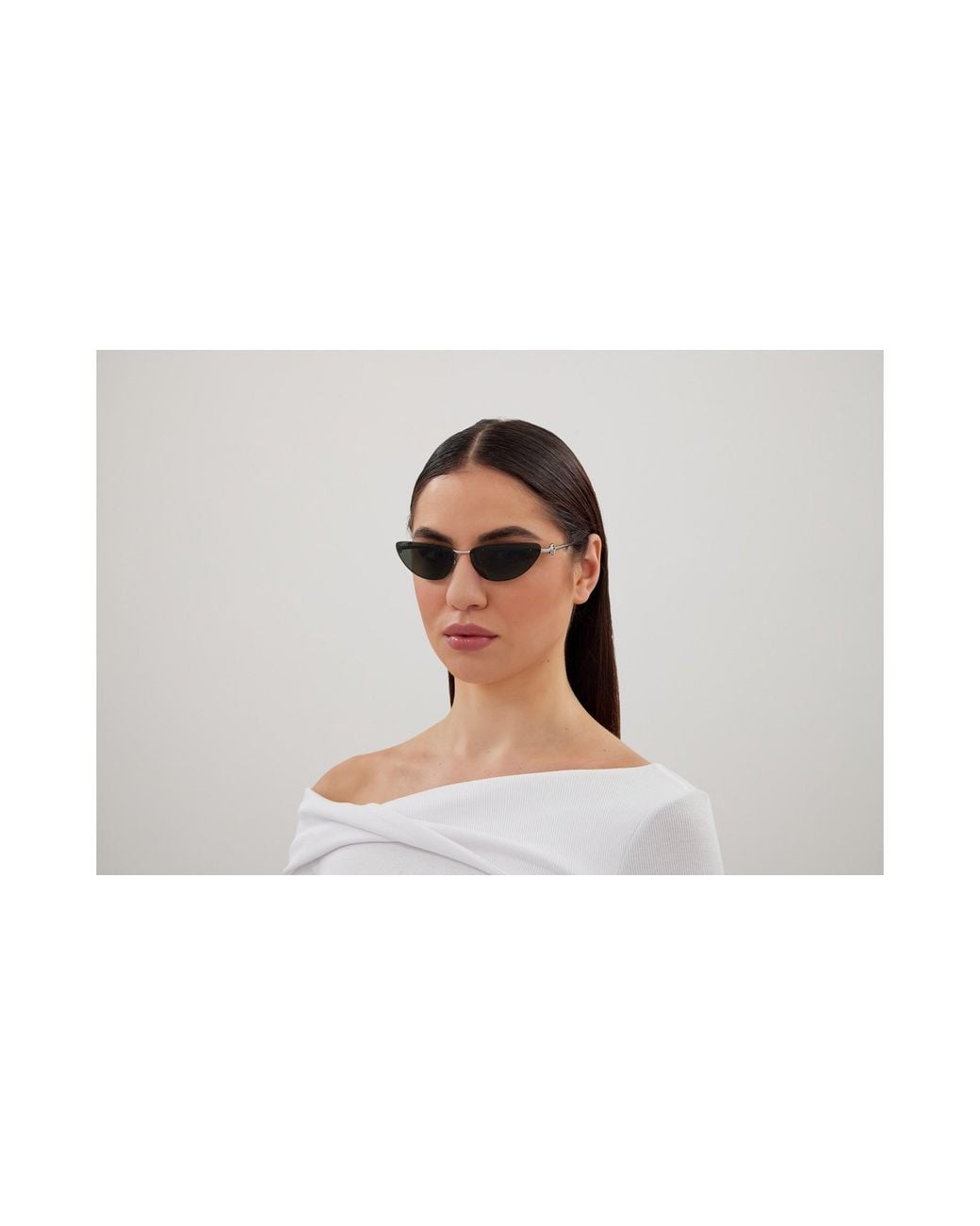 Gucci Black Gg1701S 001 Sunglasses Metal Cat Eye