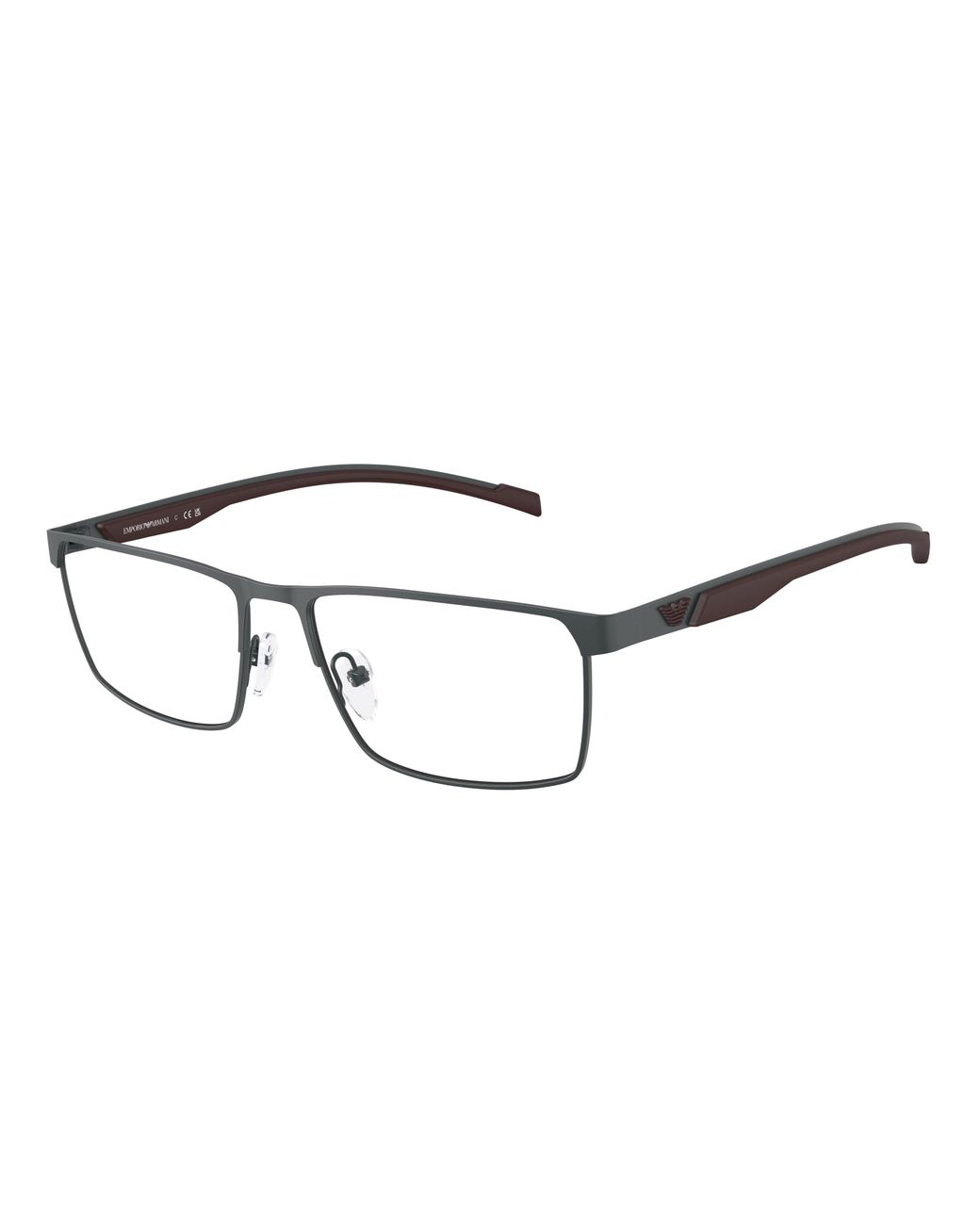 Emporio Armani Black Ea1190 3443 Optical Frames Metal Transparent Squared Normal for men