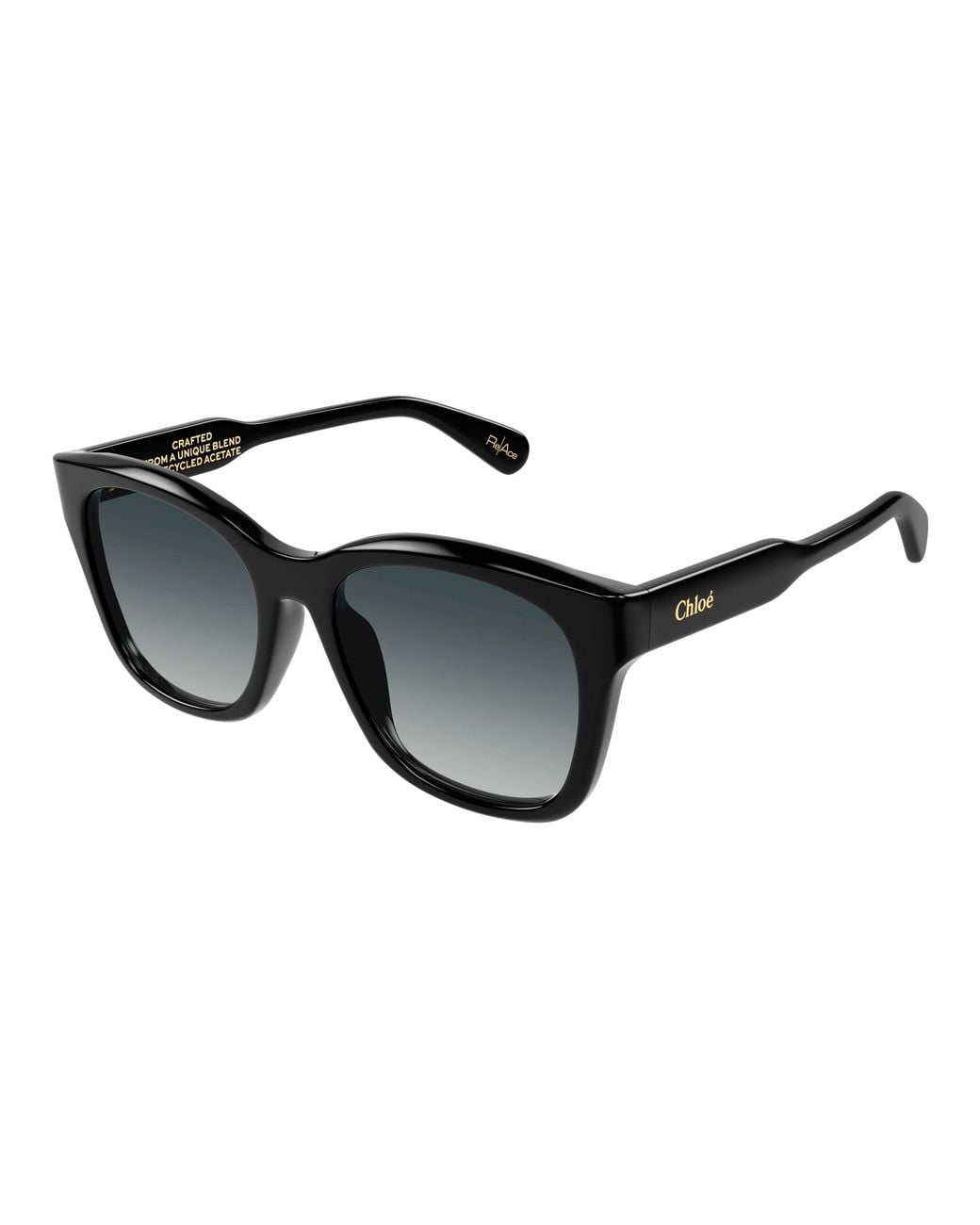 Chloé Black Ch0194Sk 001 Sunglasses Acetate Squared Shaded