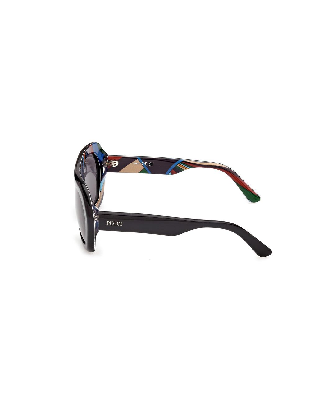 Emilio Pucci Black Ep0252 05A Sunglasses Acetate Smoke Geometric Normal