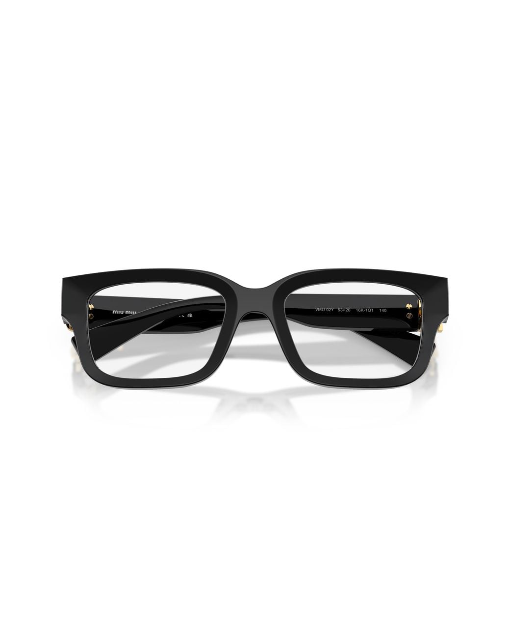 Miu Miu Black Mu 02Yv 16K1O1 Optical Frames Acetate Squared Normal