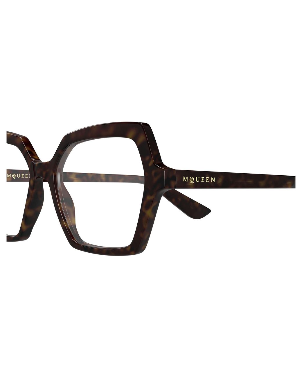 McQueen Black Am0537O 002 Optical Frames Acetate Transparent Geometric