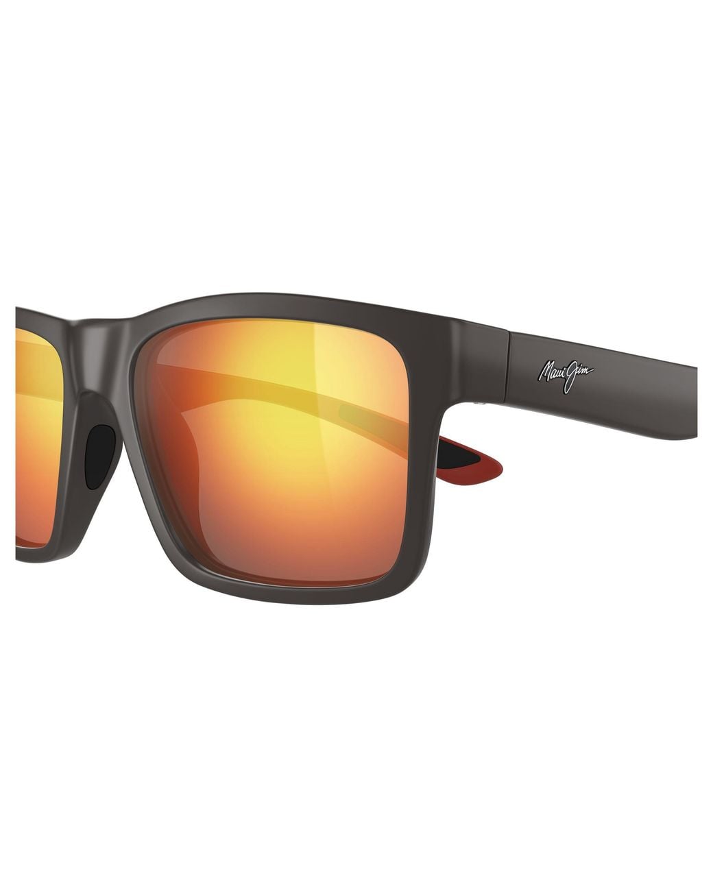 Maui Jim Black Mj0897S 005 Occhiali Da Sole Iniettato Rosso Squadrata