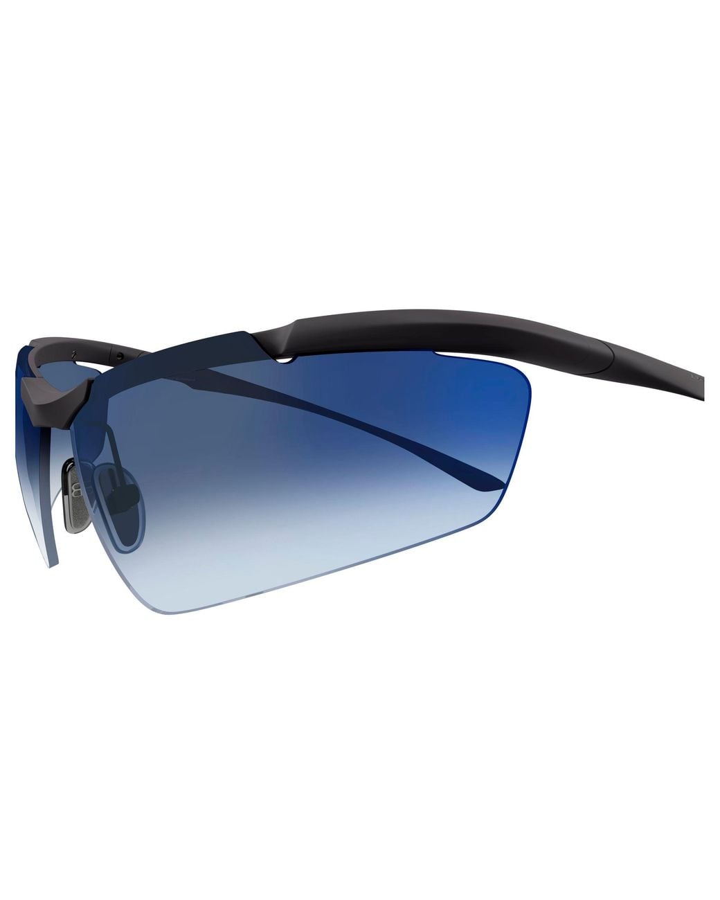 Balenciaga Black Bb0462S 003 Occhiali Da Sole Metallo Blu Geometrica